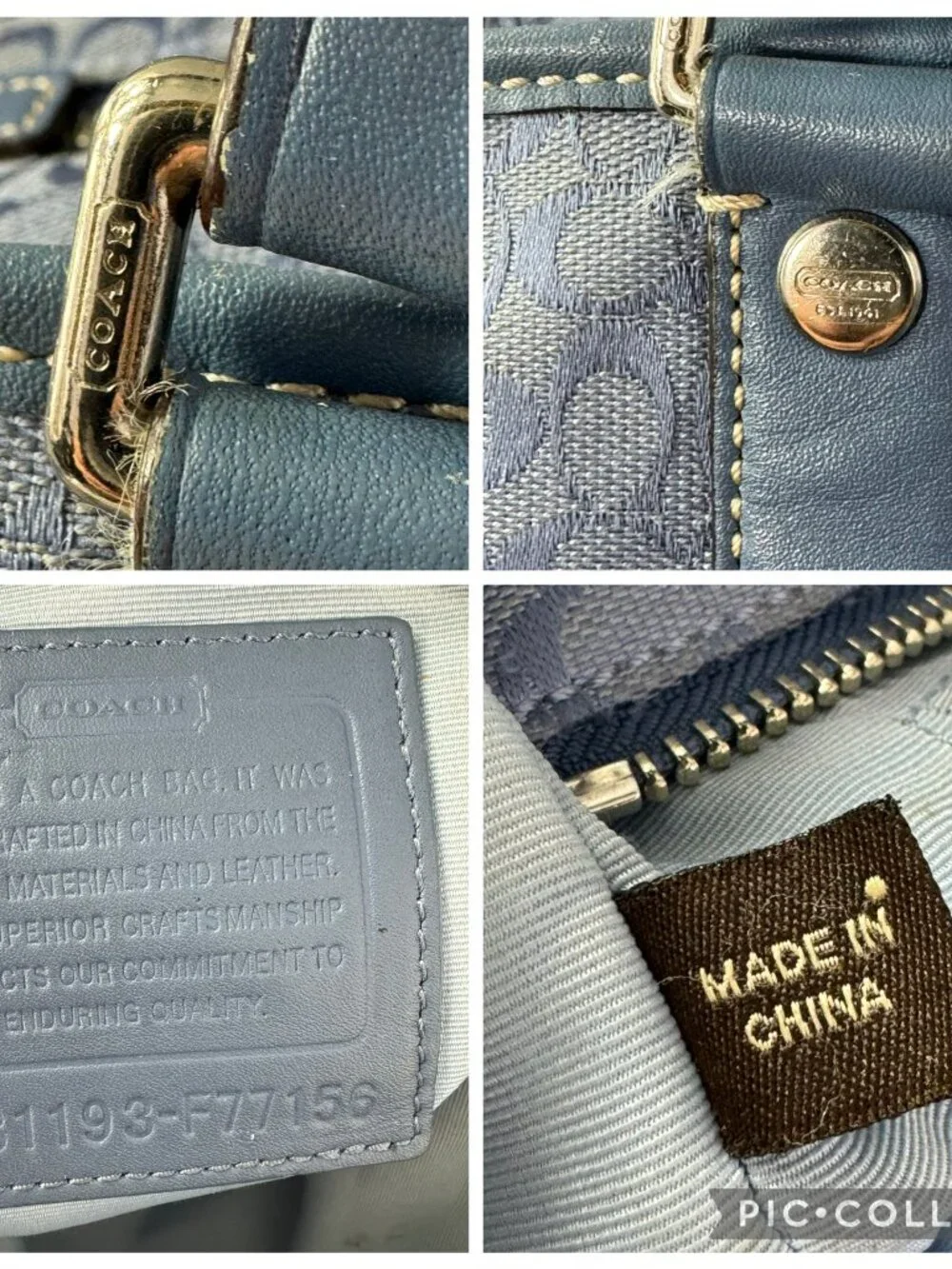 Authentic Coach CC signature Canvas with Leather Diaper Bag